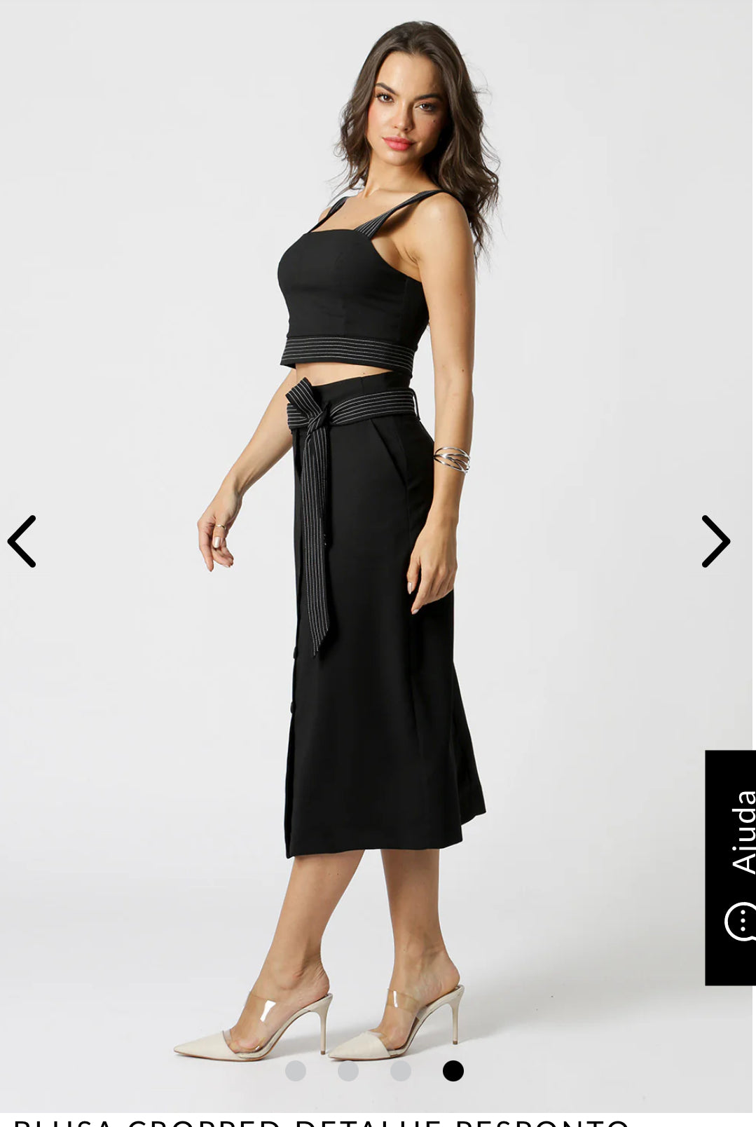 Blusa Cropped detalhe pesponto Lola
