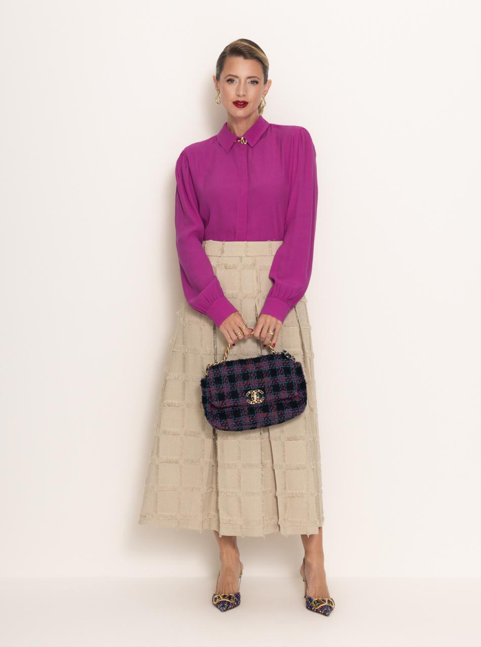 Saia Roberta Midi com bolsos