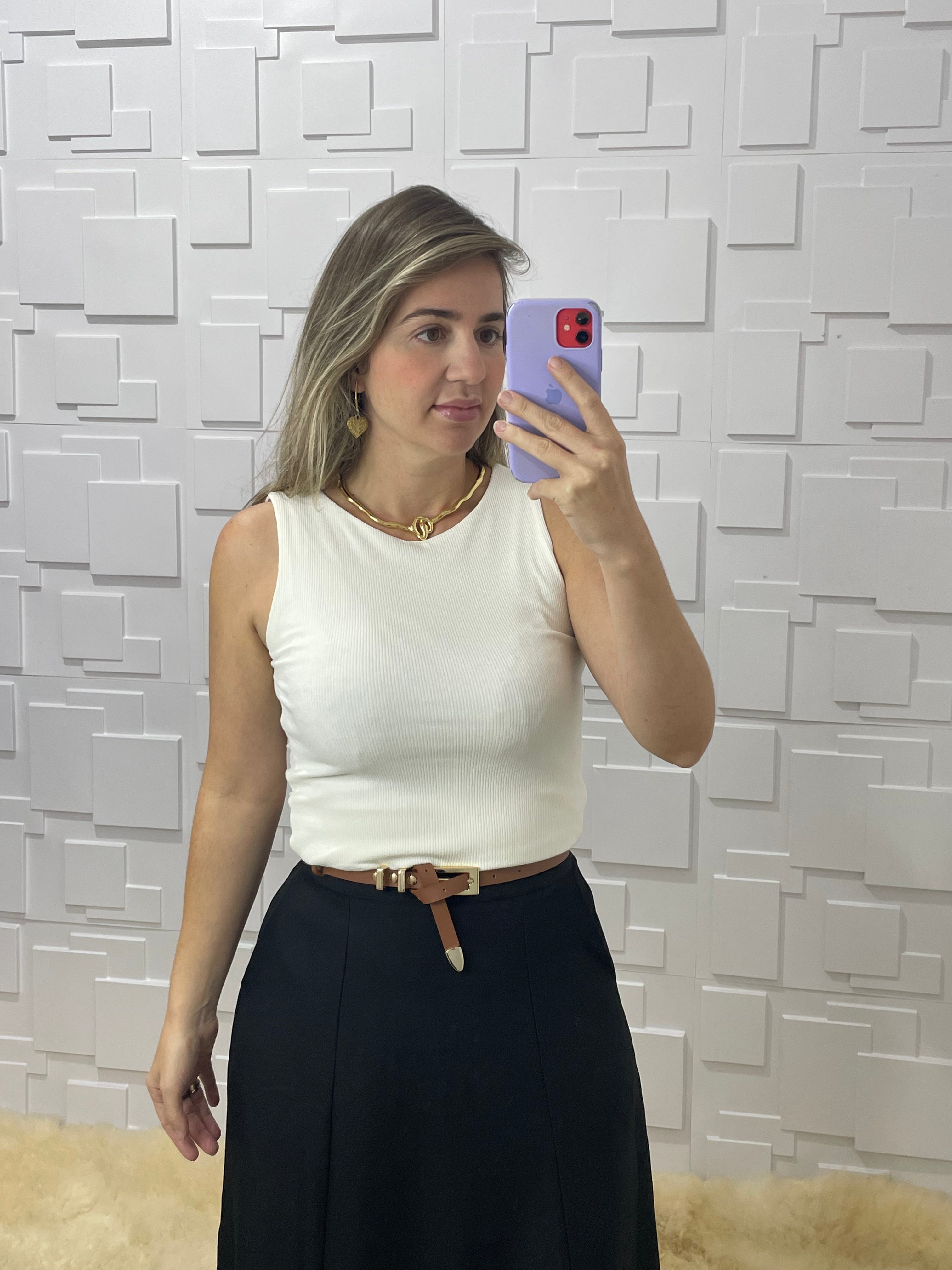 Blusa canelada tecido duplo Liliana