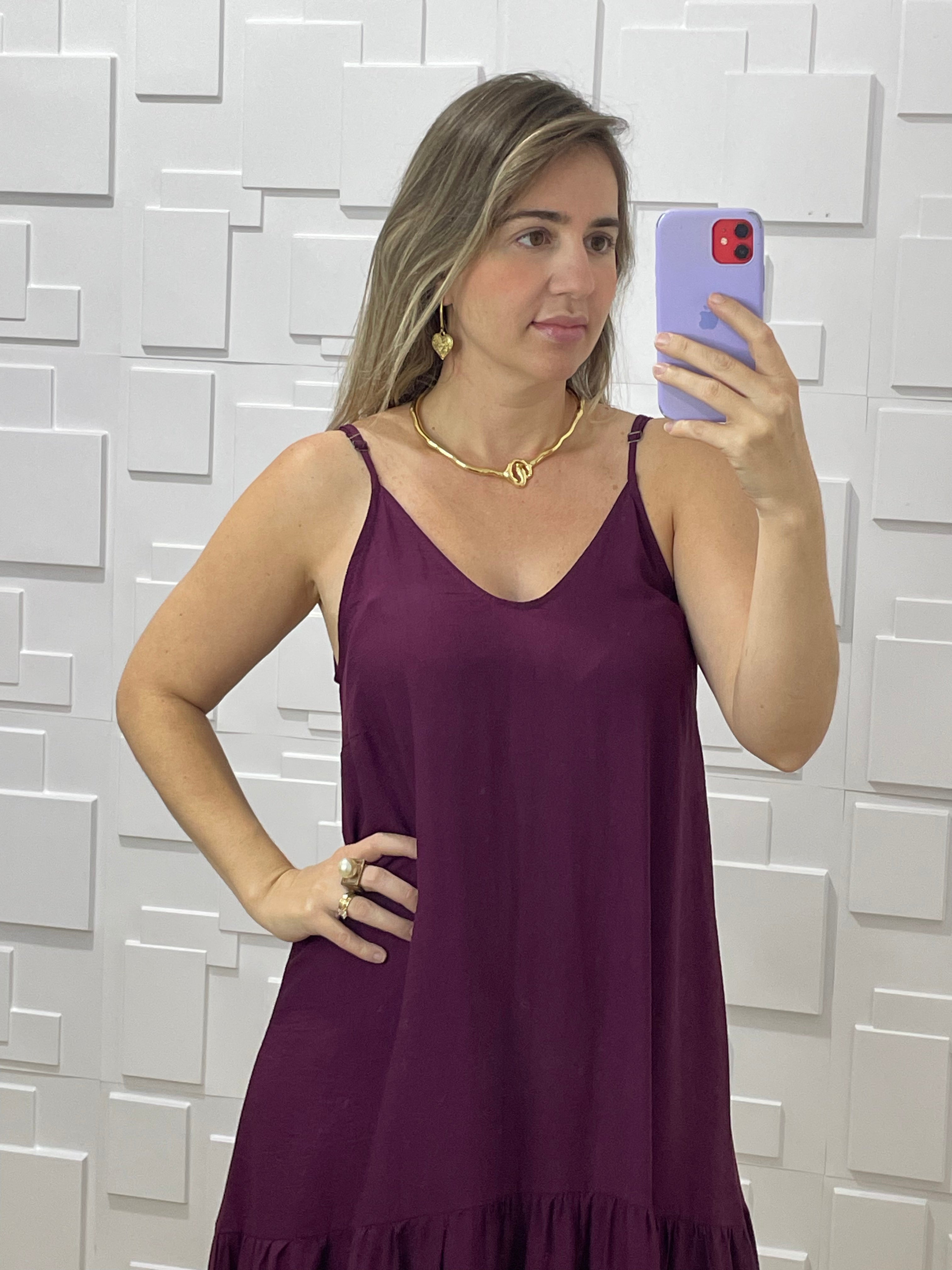 Vestido Uva fluido midi Giorgina