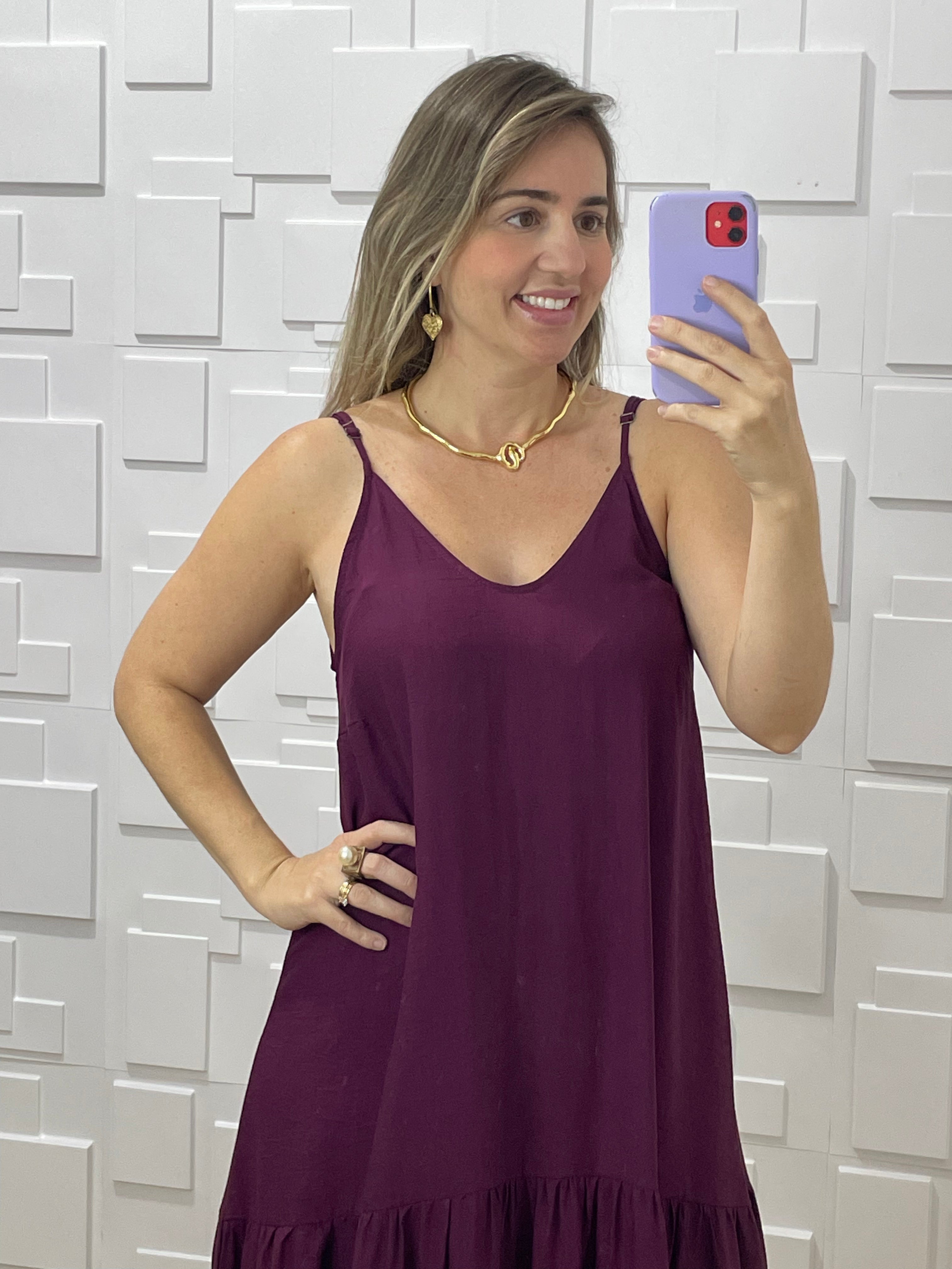 Vestido Uva fluido midi Giorgina