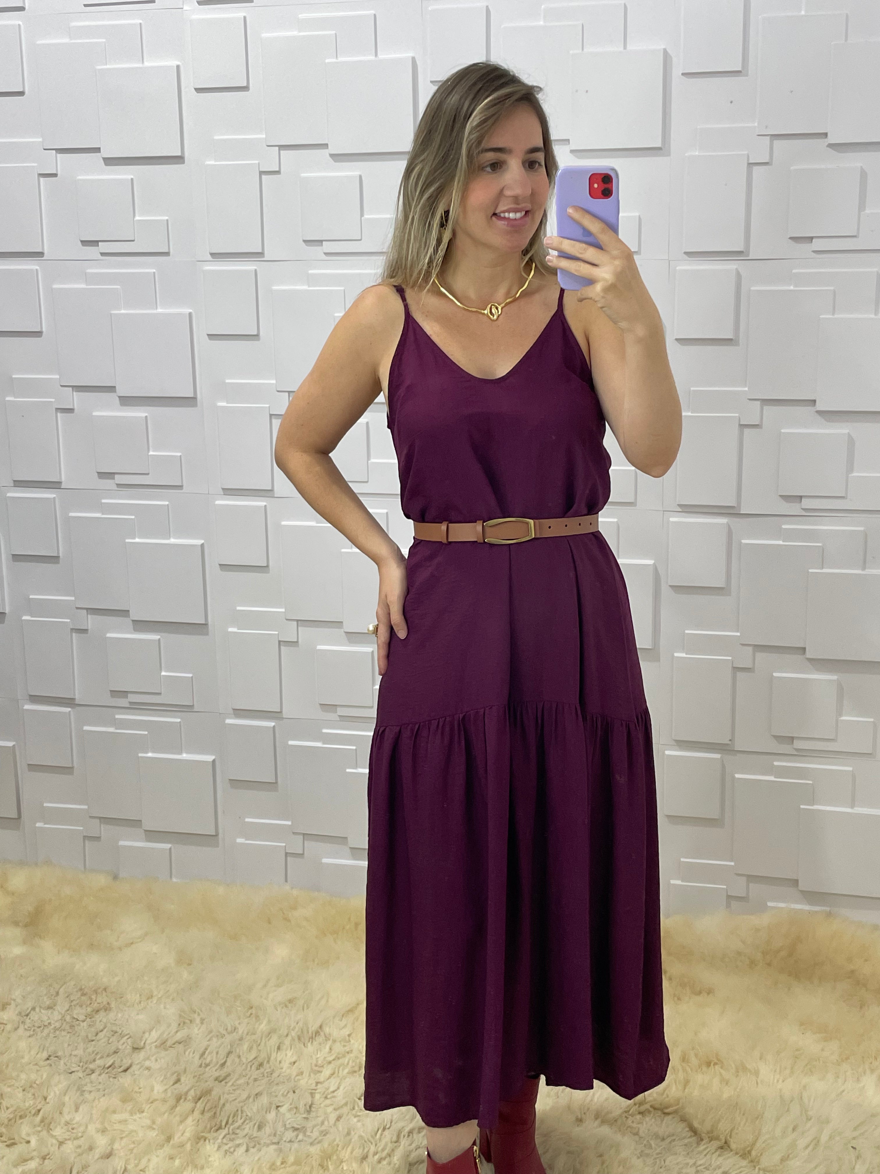 Vestido Uva fluido midi Giorgina