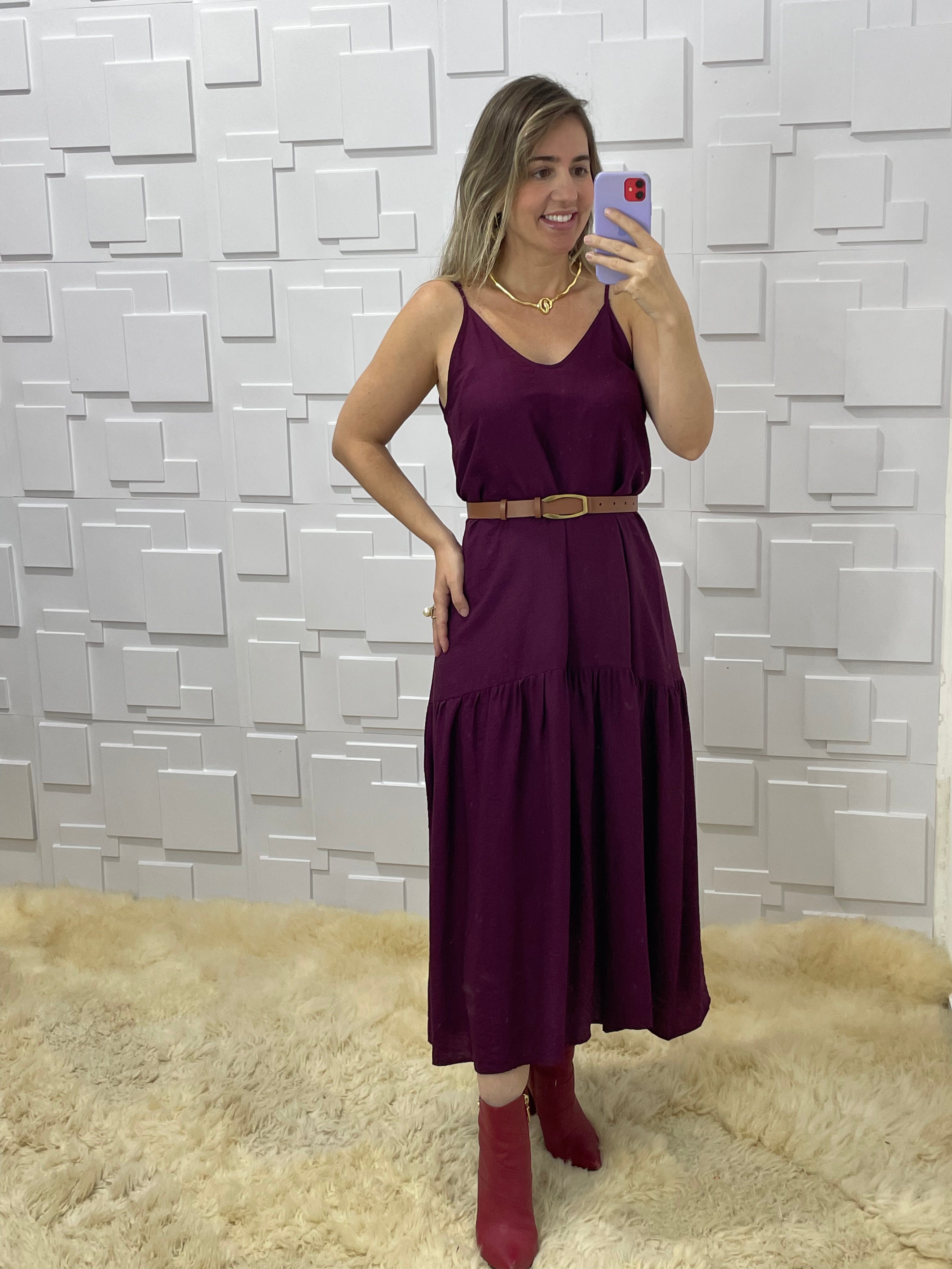Vestido Uva fluido midi Giorgina