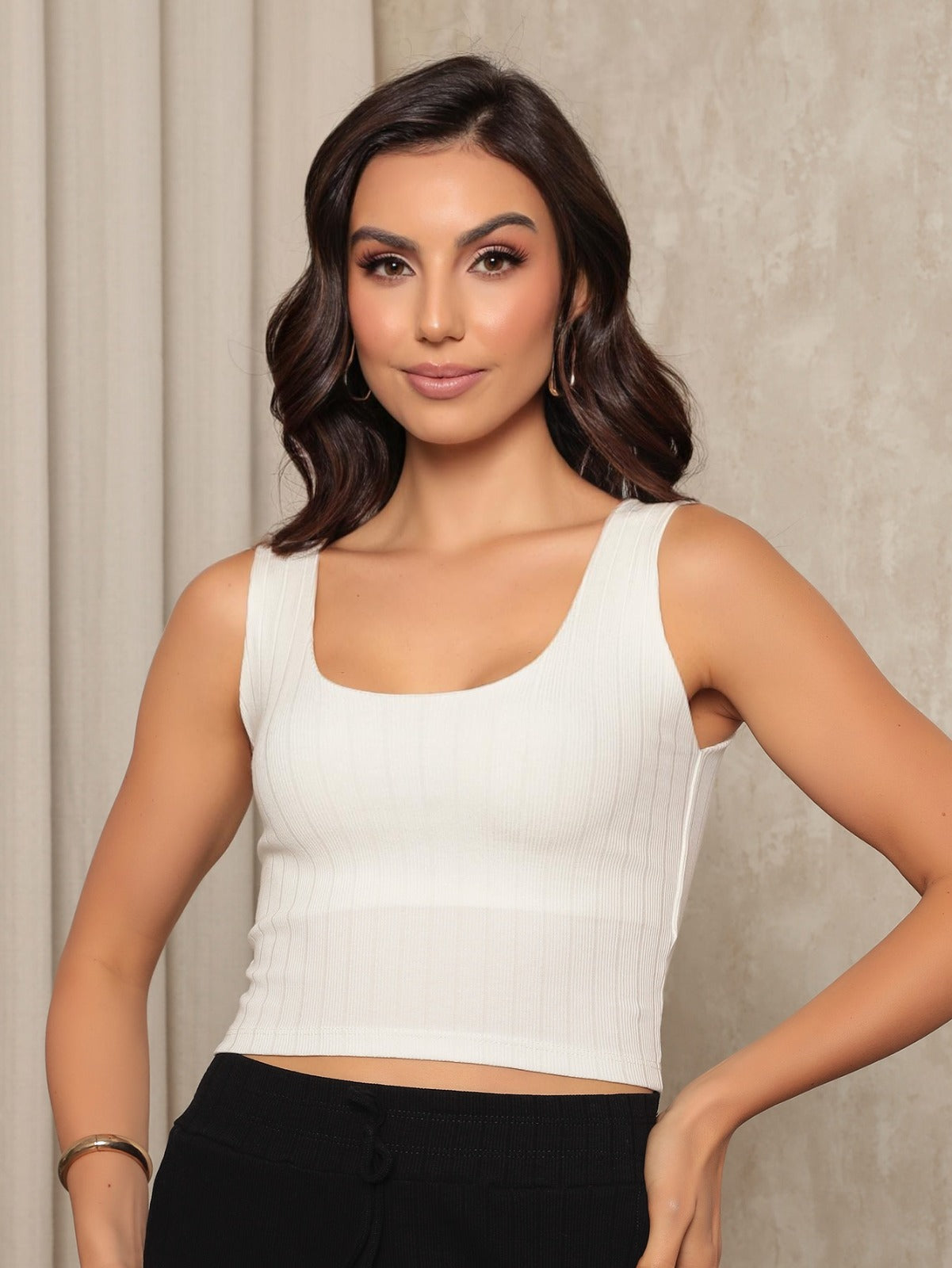 Cropped de alças forrado Keila